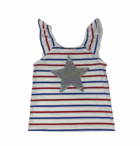 Striped tee with sequin star