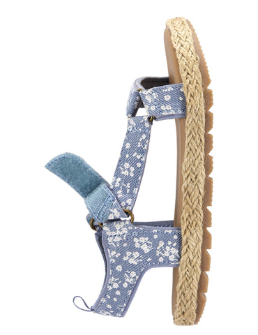 Chambray floral sandal