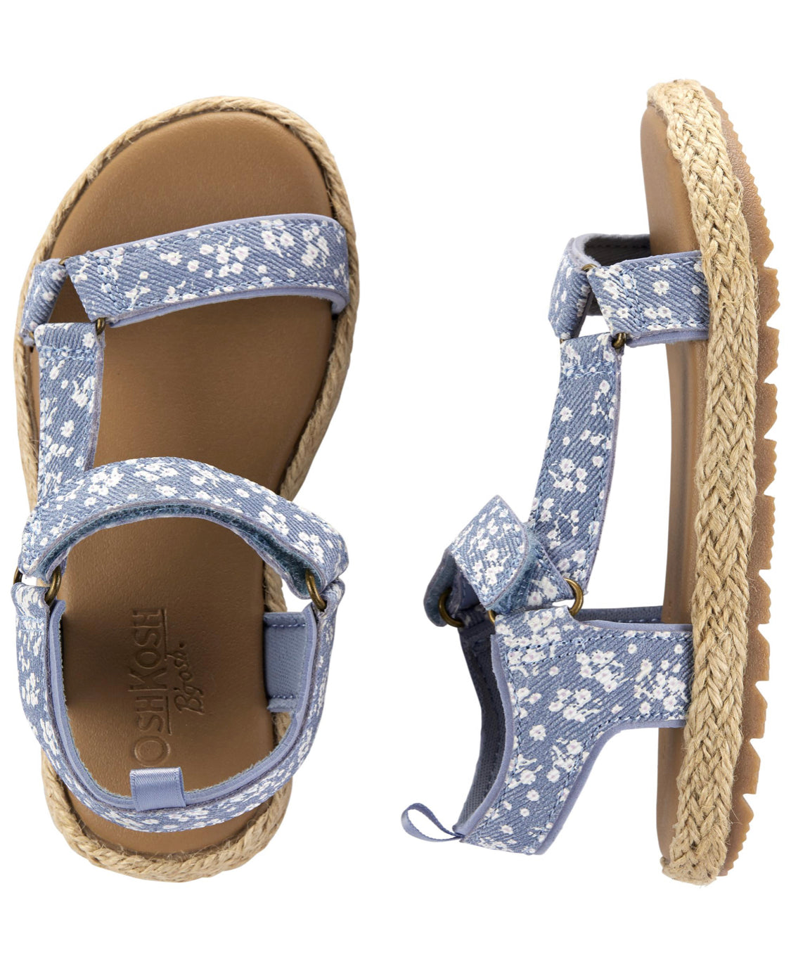 Chambray floral sandal