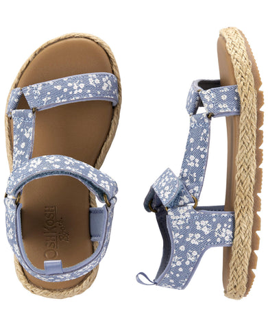 Chambray floral sandal