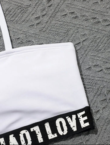 Letter Tape Love Bikini