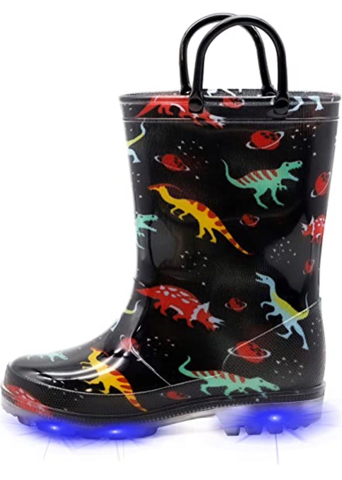 Dino light up rain boots